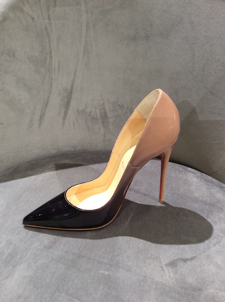 Pre-owned Christian Louboutin So Kate 120mm Black Patent Leather